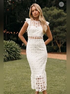 Petal & Pup Lauren Dress- White Lace- Size 0